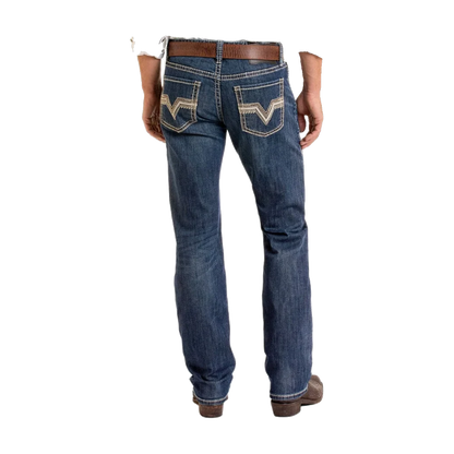 Slim Fit Straight Leg Boot Zig Zag Western Jeans
