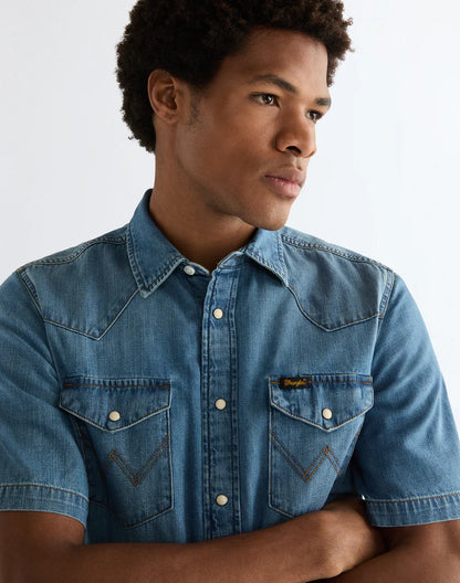 Wrangler Jeans Skjorta Korta Ärmar