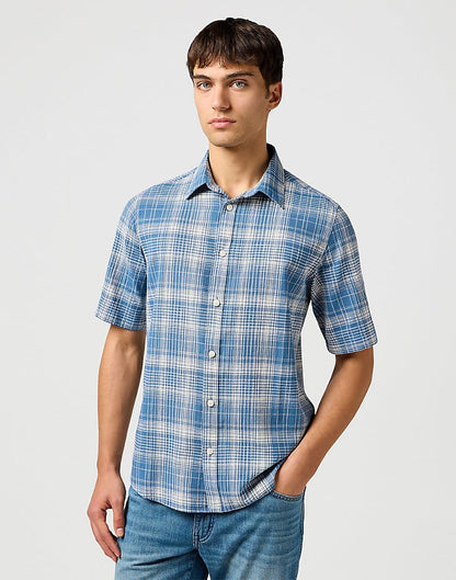 Wrangler Short Sleeve Shirt In Blue