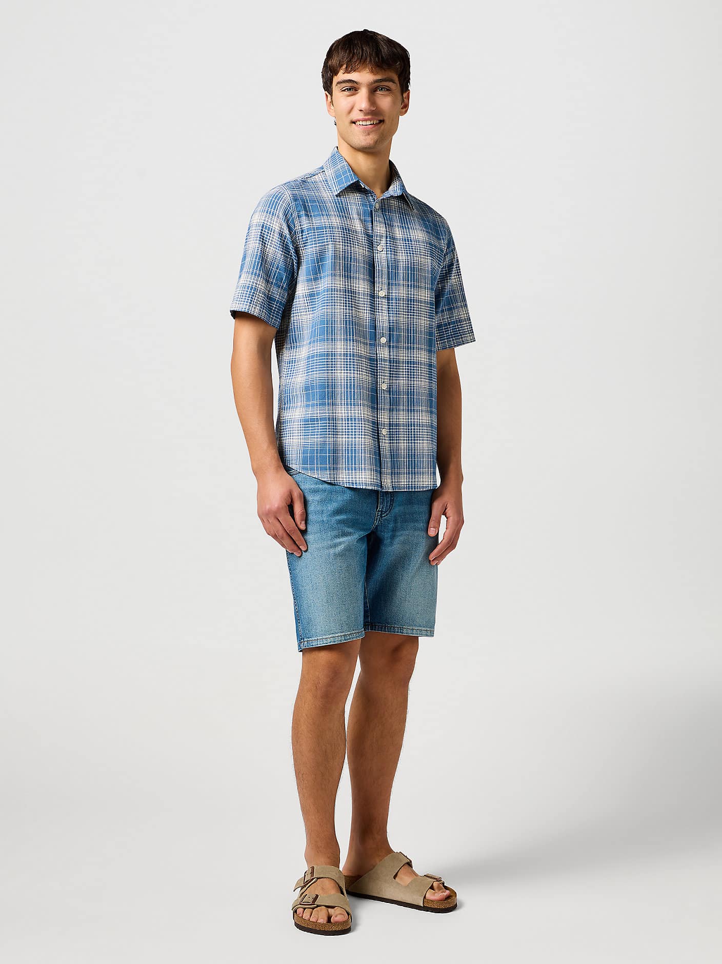 Wrangler Short Sleeve Shirt In Blue