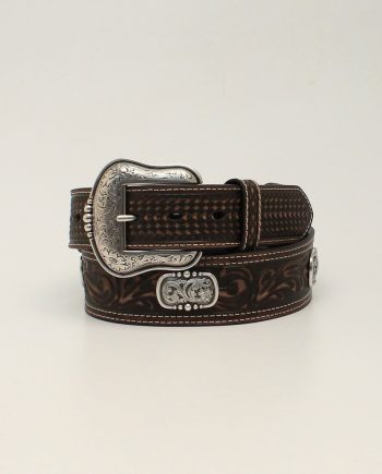 Ariat Tapered Double Stitch Oval Concho Brown prd 78892 s a10378021