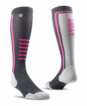 AriatTEK Slimline Performance Socks Ebony/Knockout pink Ariat