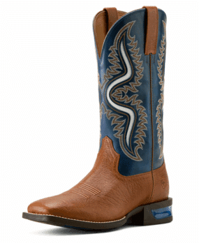 Captivate Wide Square Toe Western Boot Red/Oak Deep/Blue Ariat